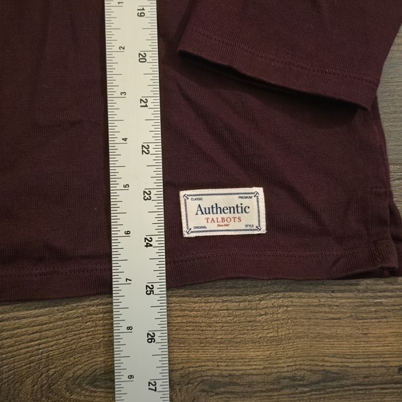 Talbots New England Equestrian Club Embroidered Tee Womens L Burgundy Preppy - Picture 6 of 6